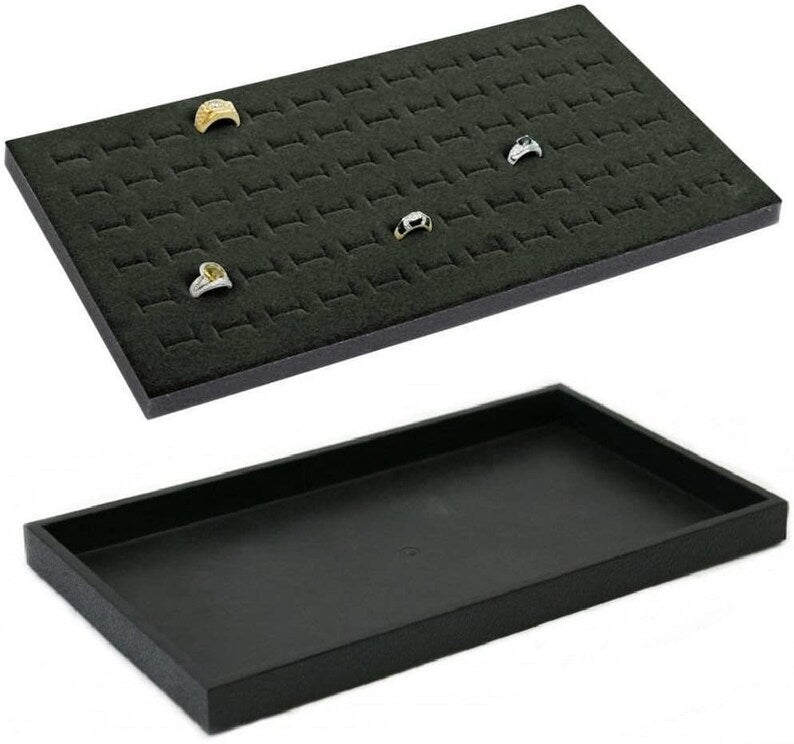 Black Foam 72 Slot Jewelry Ring Tray Liner Insert