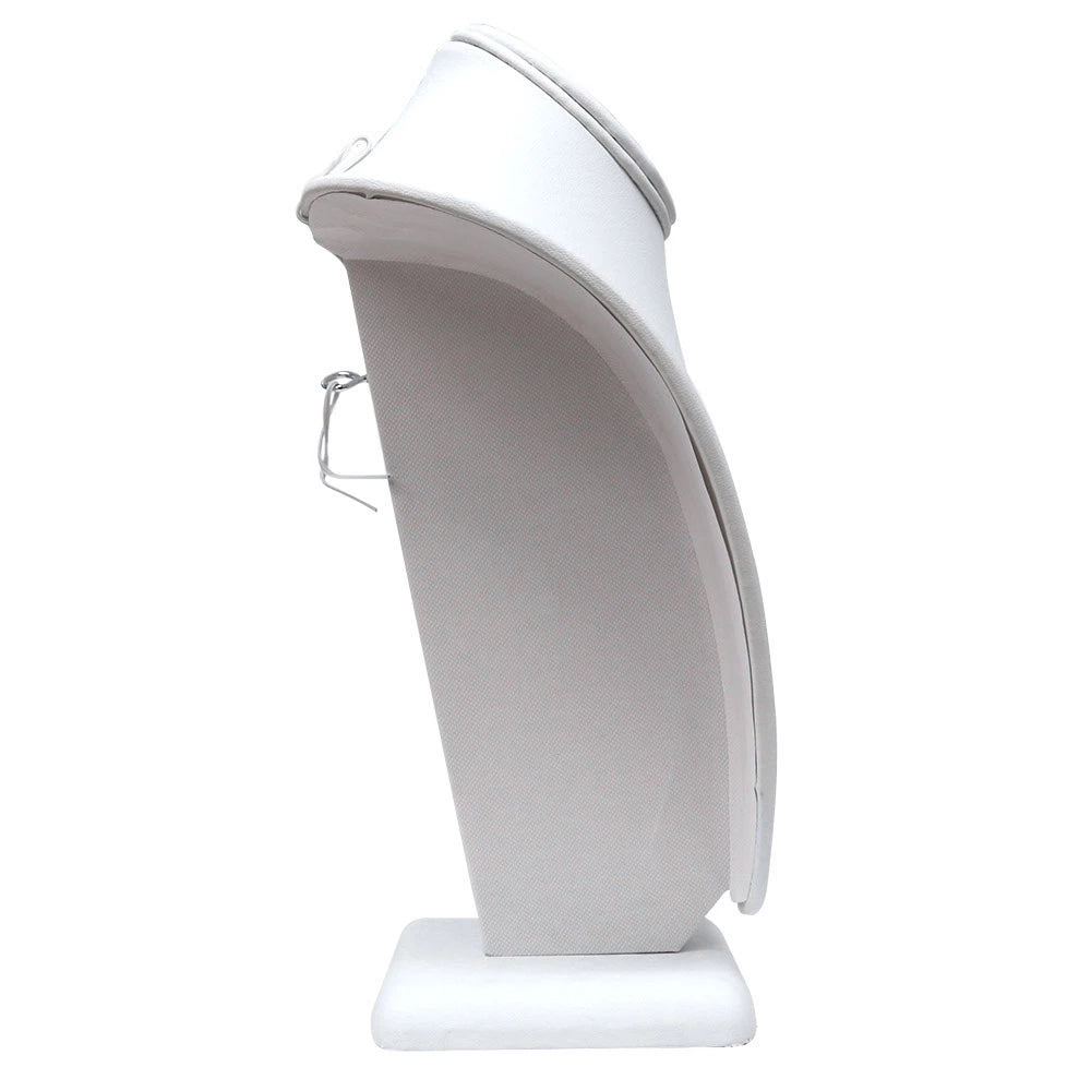 White Leatherette Jewelry Necklace Display Stand 11" Tall