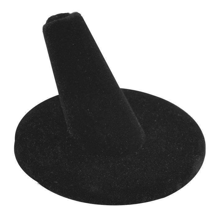 Black Velvet Single Finger Jewelry Ring Display, 1-1/4" Tall"