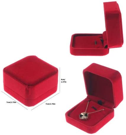 Red Velvet Pendant Earring Necklace Jewelry Box Sold as Dozen (12 pcs)