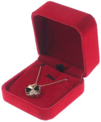 Red Velvet Pendant Earring Necklace Jewelry Box Sold as Dozen (12 pcs)