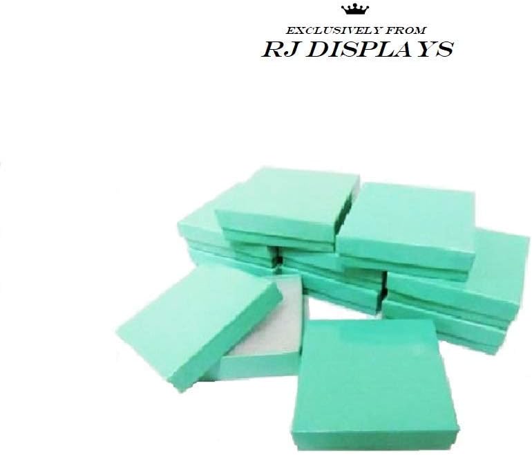 #33 - 3 1/2"Wx 3 1/2"D X 1"H Teal Cotton Filled Paper Box