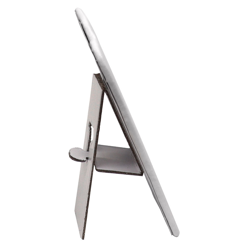 White Leatherette Jewelry Necklace Display Easel, 8" Tall"