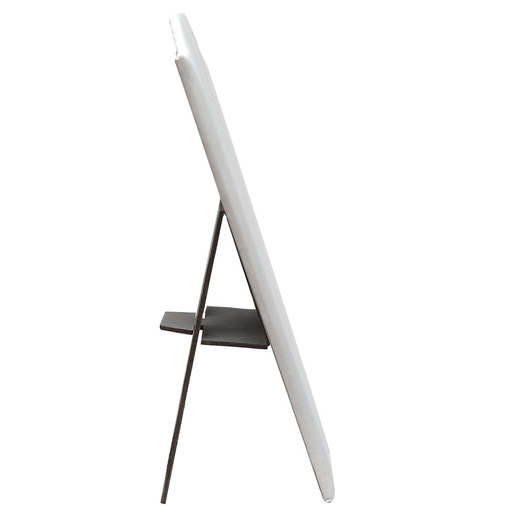 White Leatherette Jewelry Necklace Display Easel, 8" Tall