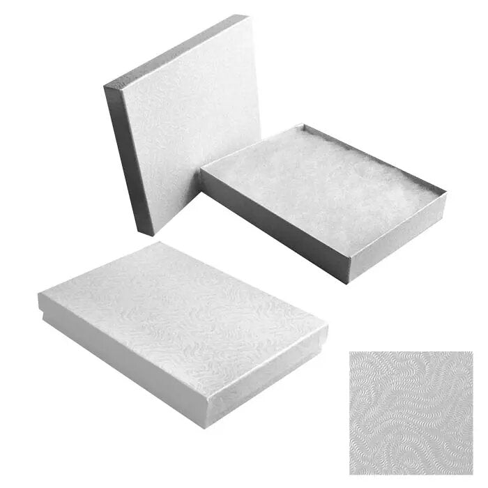 #75 - 7 1/8" x 5 1/8" x 1 1/8"H White Swirl Cotton Box