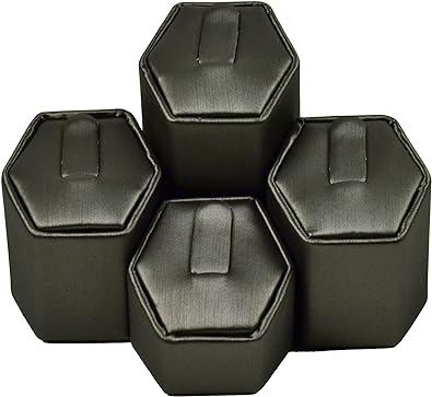 Steel Grey 4-Pc Ring Display Holder Set