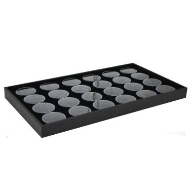 Full Size Black Foam 24 Acrylic Jar Gemstone Tray Liner