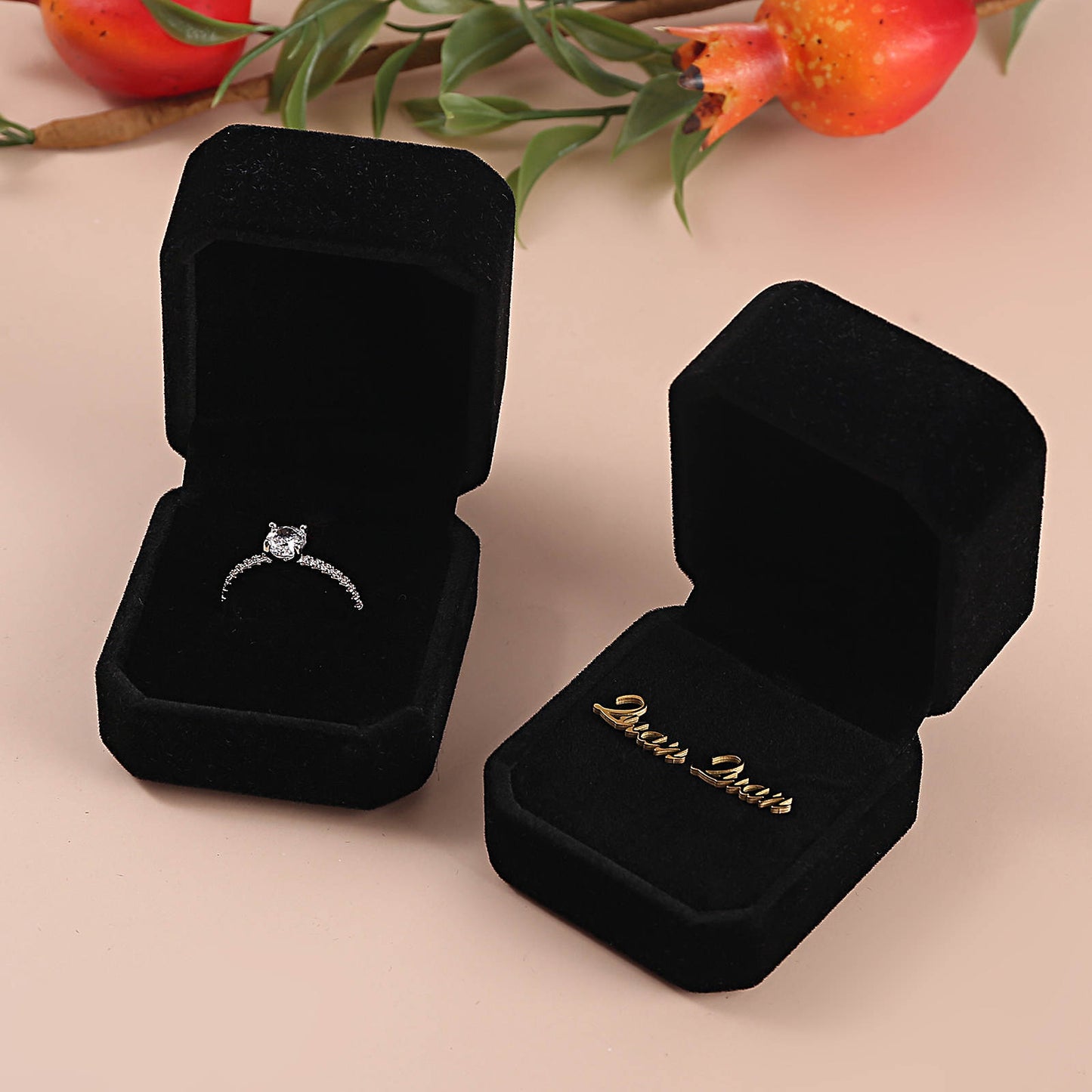 Black Velvet Ring Box