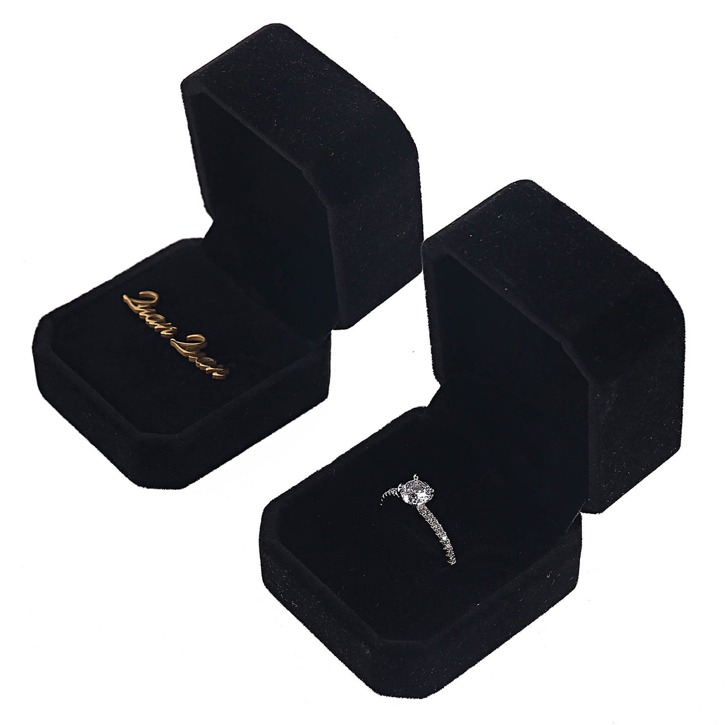 Black Velvet Ring Box