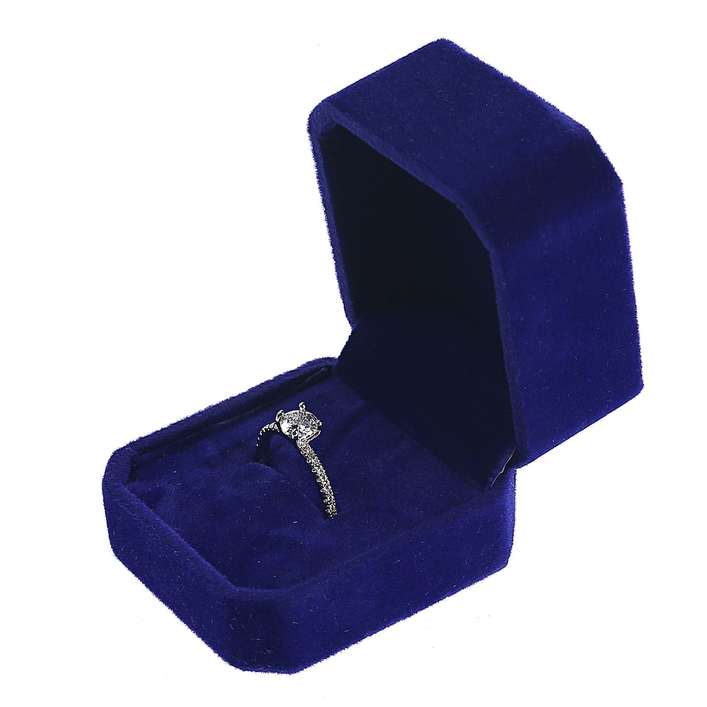 Blue Velvet Ring Box Sold as Dozen (12 pcs)