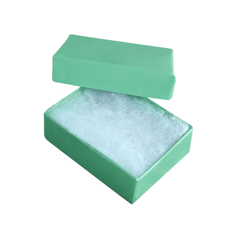 #10 - 1 7/8"Wx 1 1/4"Dx 5/8"H Teal Blue Cotton Filled Paper Box