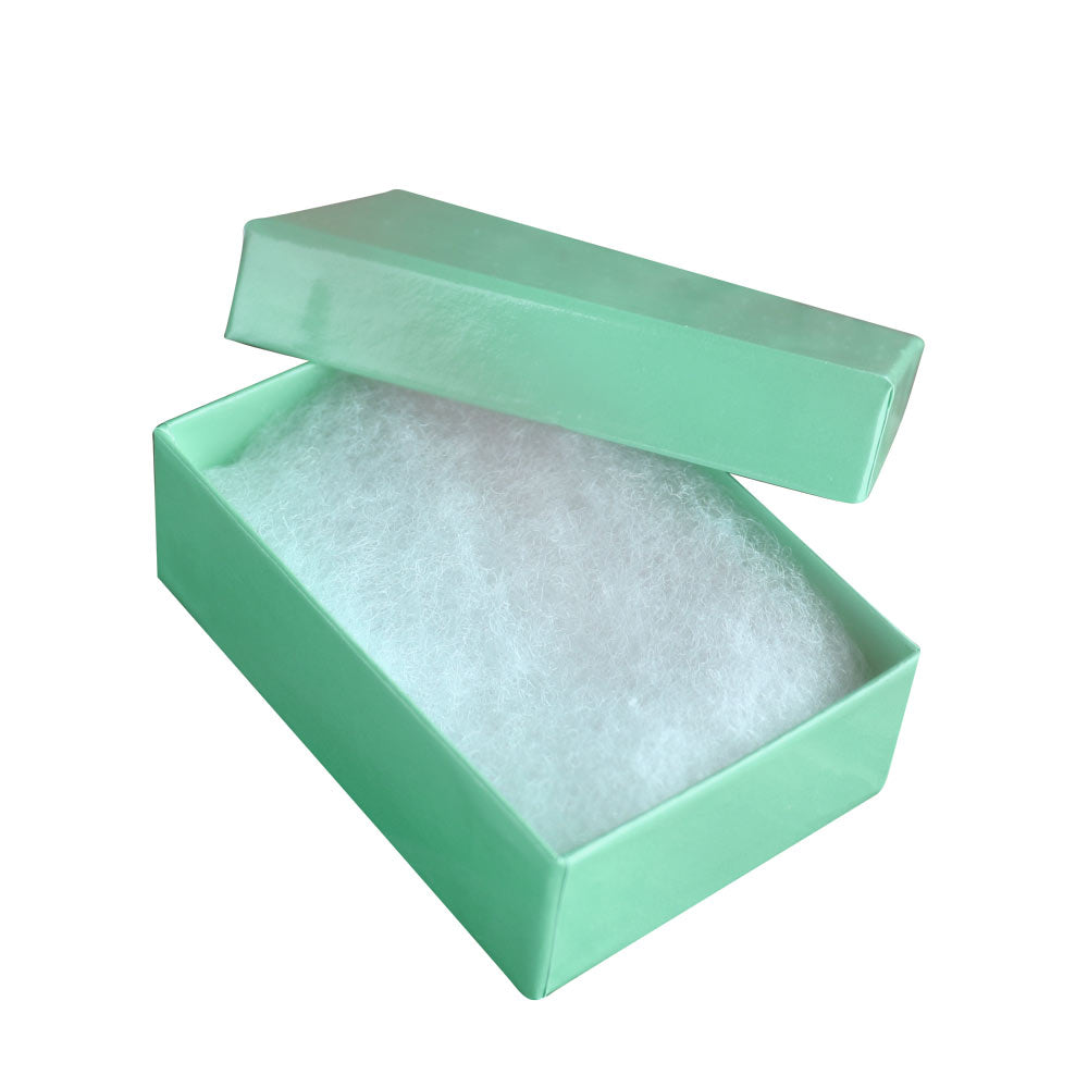 #32 - 3 1/4"W x2 1/4"Dx 1"H Teal Blue Cotton Filled Box