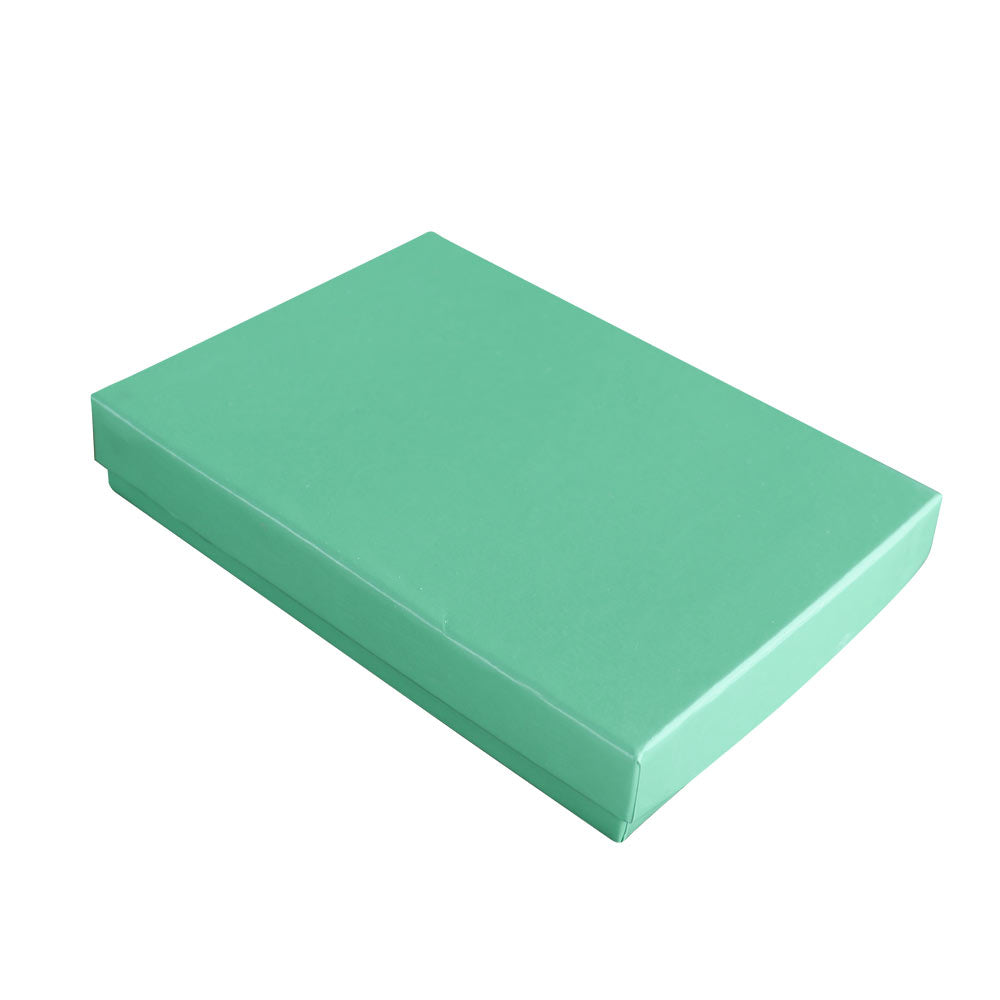 #53 - 5 3/8" x 3 7/8" x 1" Teal BlueFilled Paper Box