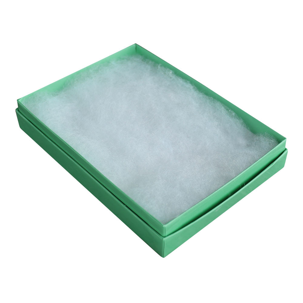 #53 - 5 3/8" x 3 7/8" x 1" Teal BlueFilled Paper Box