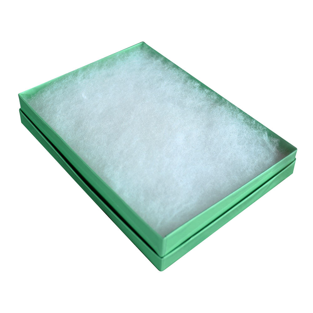 #65 - 6 1/8" x 5 1/8" x 1 1/8" Teal Cotton Paper Box