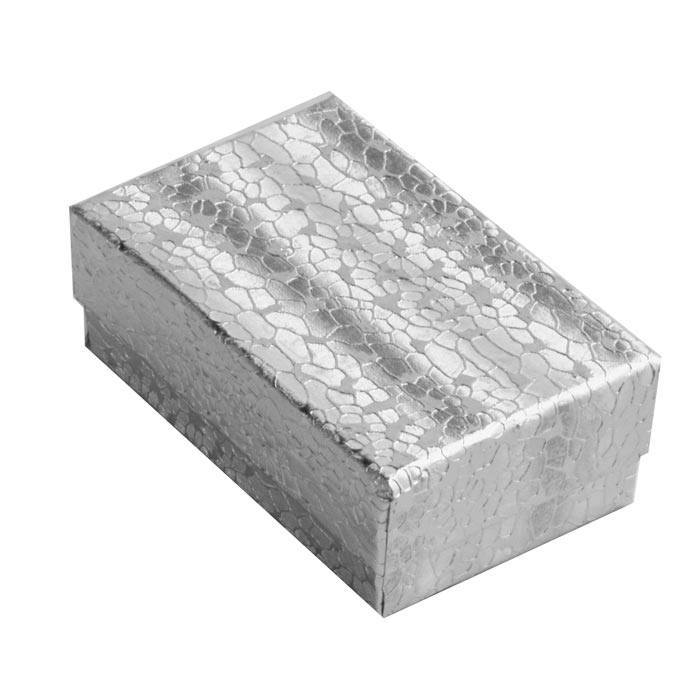 #21 - 2-5/8" x 1-1/2" x 1"H Silver Cotton Filled Boxes