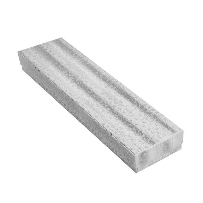 #82 - 8" x 2" x 1"H Silver Cotton Filled Boxes