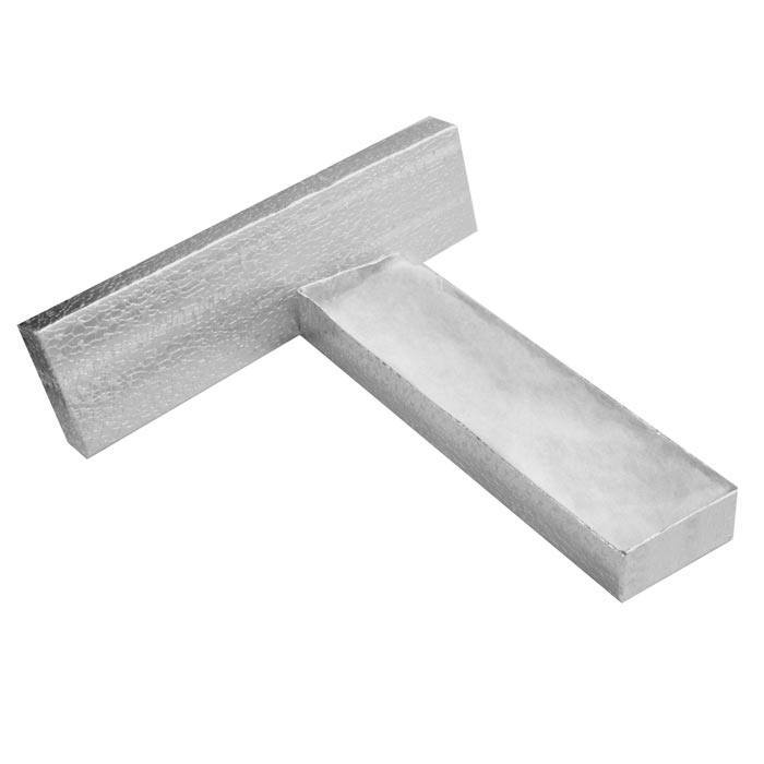 #82 - 8" x 2" x 1"H Silver Cotton Filled Boxes