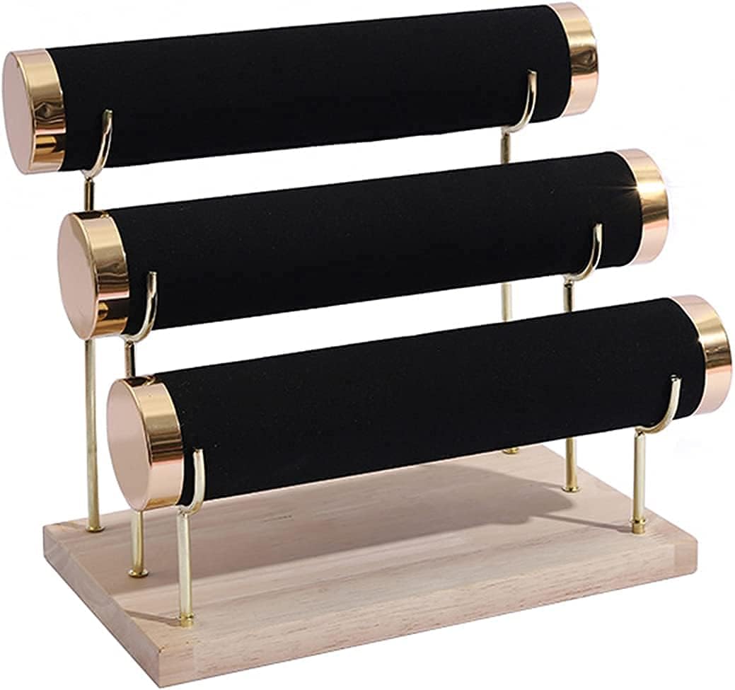Luxury Detachable Three-Tier Jewelry Display Stand, Black