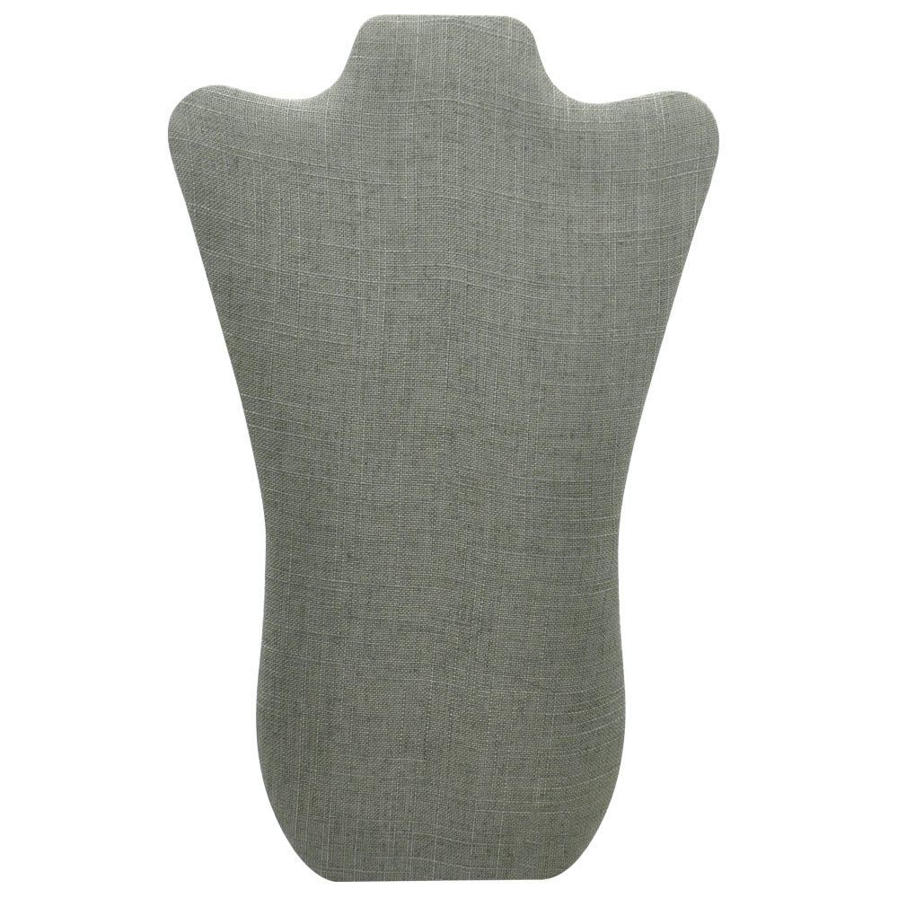 Grey Linen Curved Jewelry Necklace / Chain Display Easel
