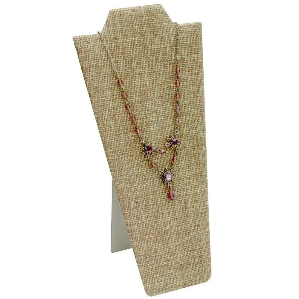 Brown Burlap Jewelry Necklace Easel, 8-7/8" Tall"