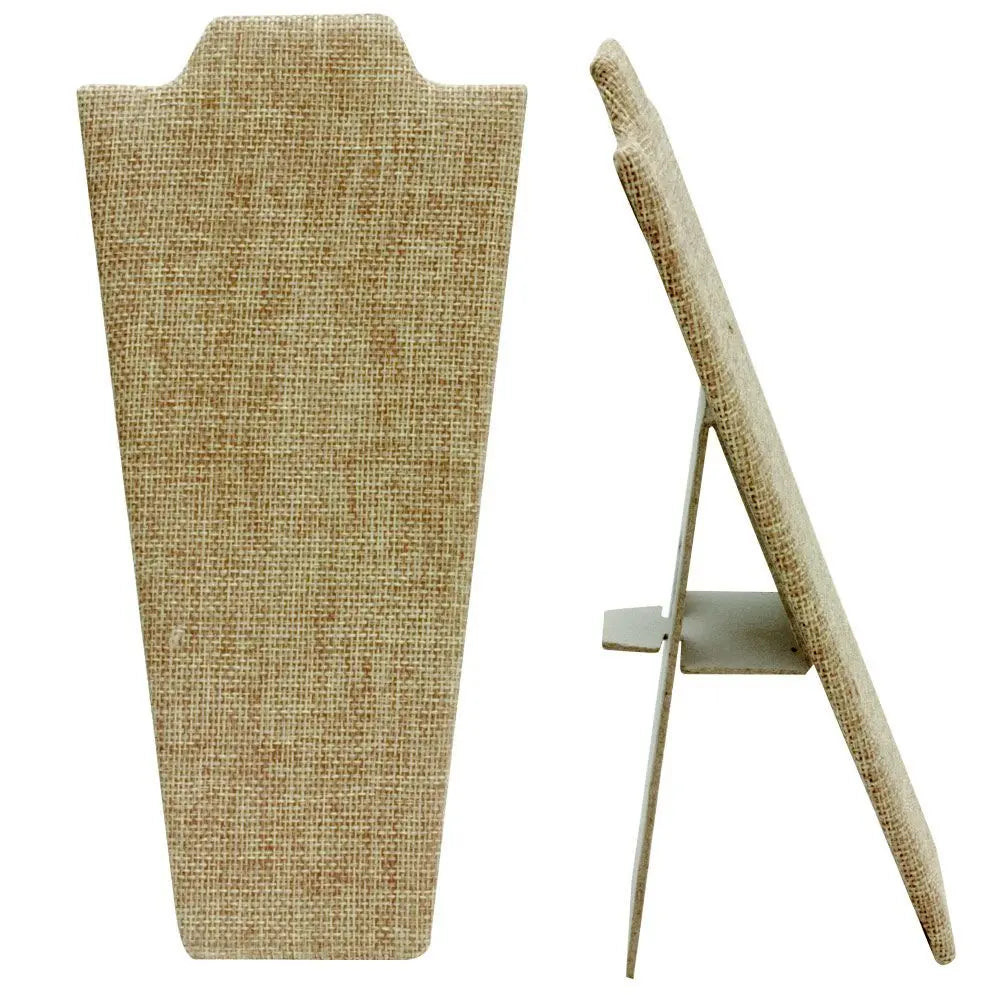 Brown Burlap Jewelry Necklace Easel, 8-7/8" Tall"