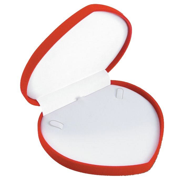 Red Flocked Velour Jewelry Necklace or Chain Packaging Boxes