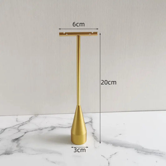 Luxury Gold Metal T-Bar Water Drop Gold Earring Display Stand Size- 8" High