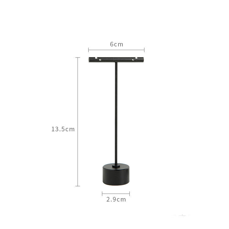 Luxurious Metal Black Jewelry Display Stands: Elegant Large T-Bar Earring Holders