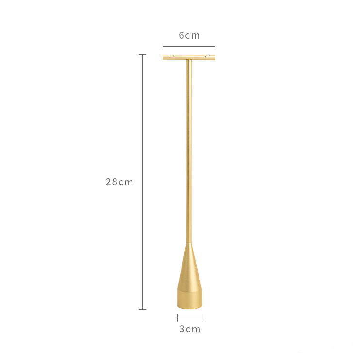 Large Luxury Metal T-Bar Water Drop Gold Earring Display Stand