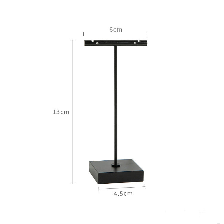 Luxurious Metal Black Jewelry Display Stands: Elegant Large Square T-Bar Earring Holders