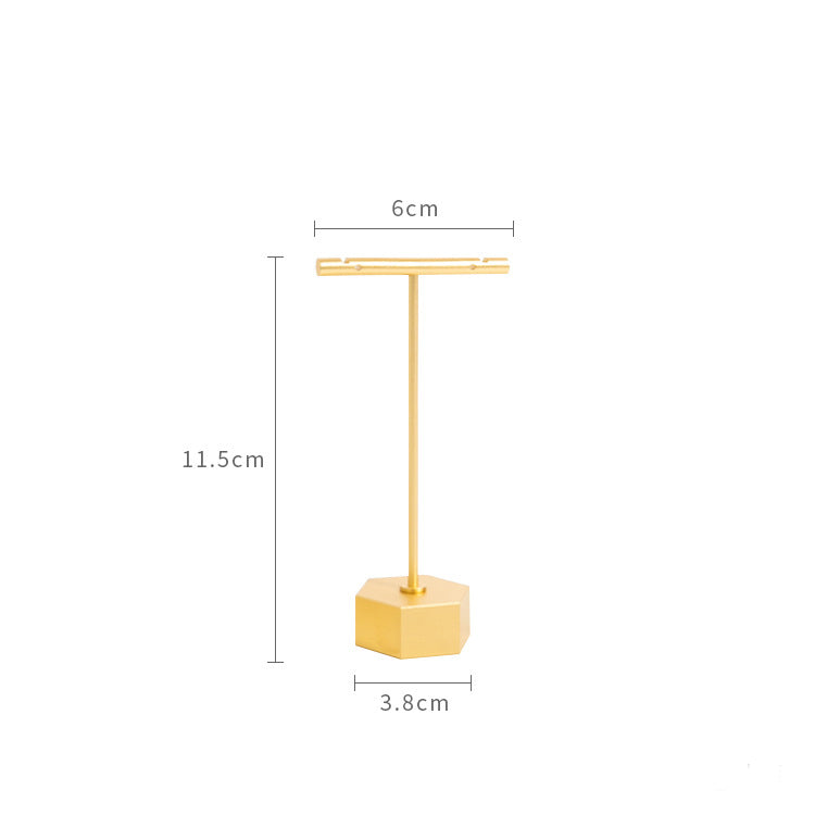 Luxurious Metal Jewelry Display Stands: Elegant Small Hexagon T-Bar Earring Holders