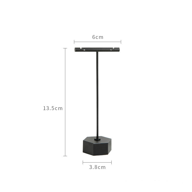 Luxurious Metal Jewelry Display Stands: Elegant Large Hexagon T-Bar Earring Holders