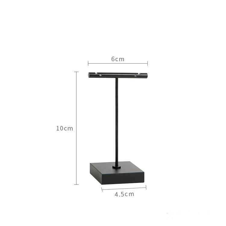 Luxurious Metal Black Jewelry Display Stands: Elegant Small Square T-Bar Earring Holders