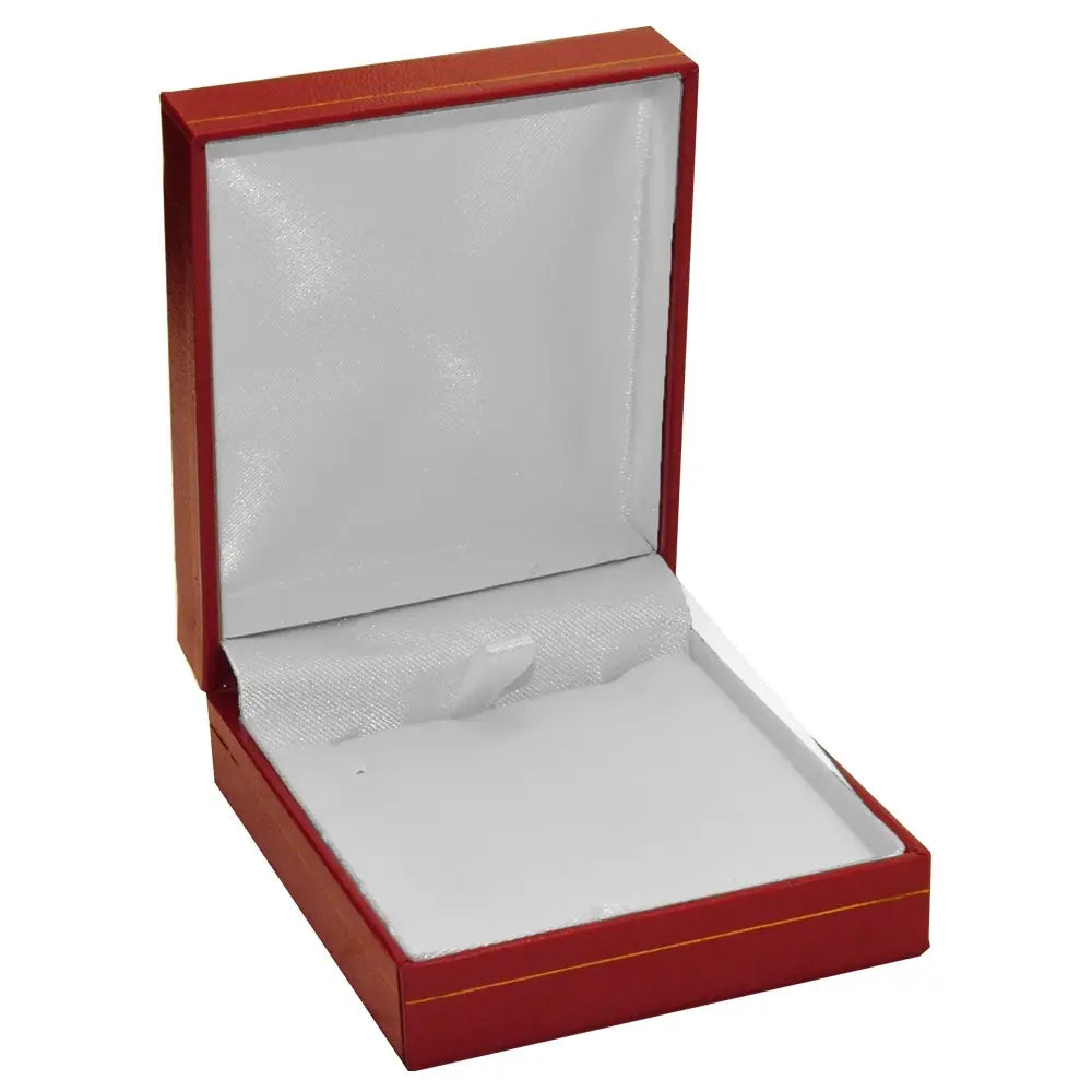 Red Leatherette, Gold Trim, Jewelry Pendant Box