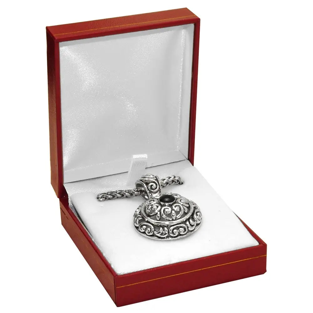 Red Leatherette, Gold Trim, Jewelry Pendant Box