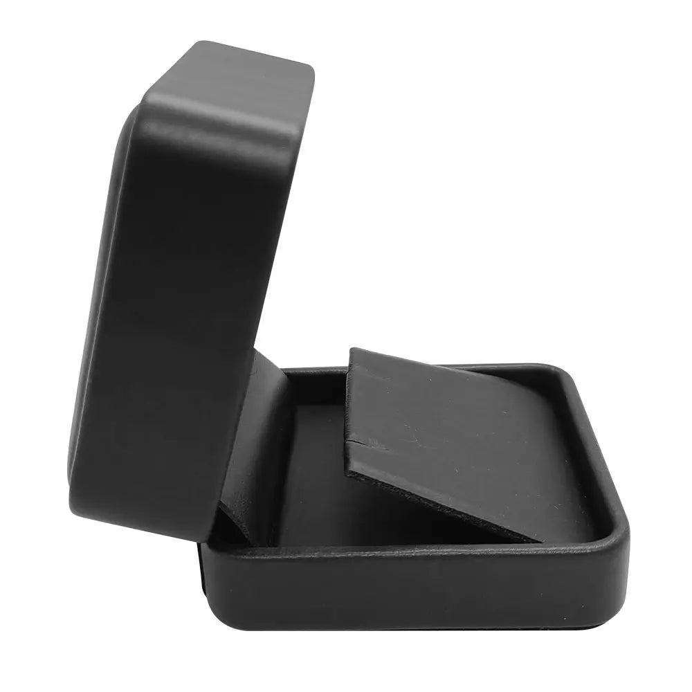 Black Rounded Corner Leatherette Pendant/Earring Box
