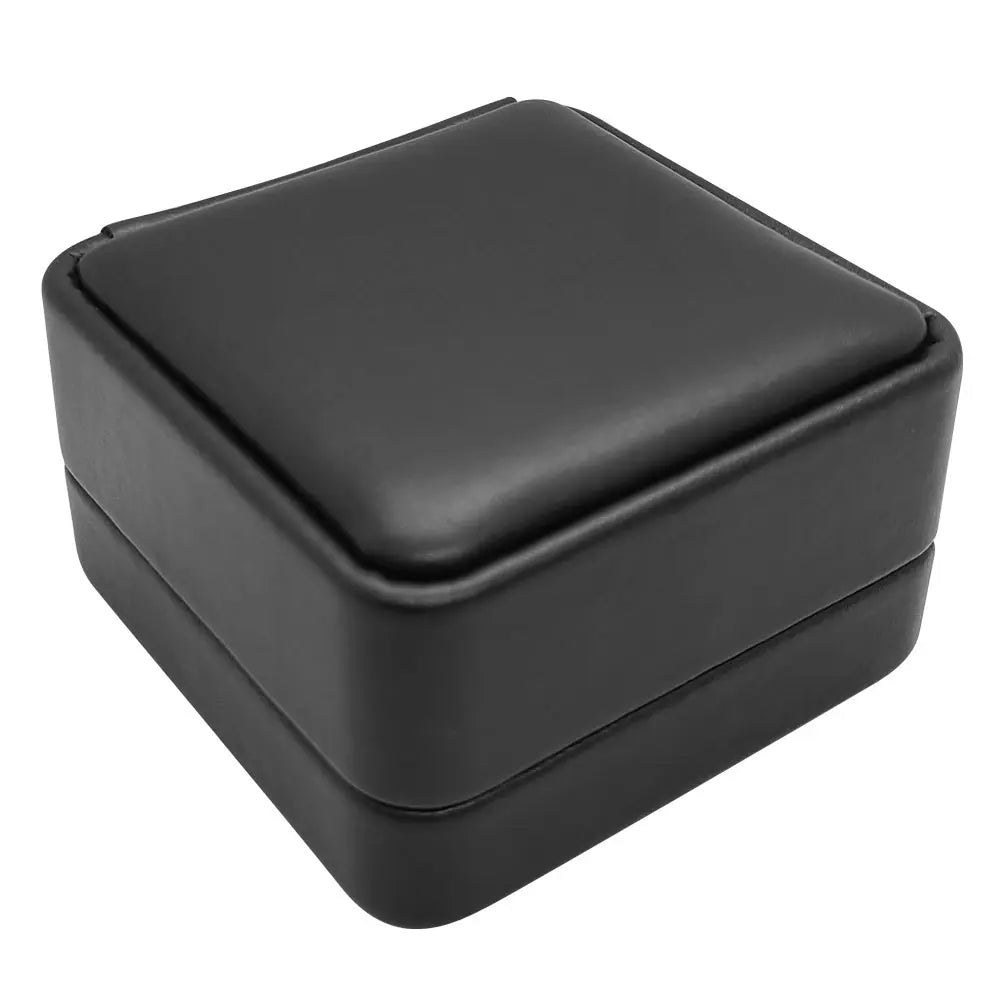 Black Rounded Corner Leatherette Pendant/Earring Box