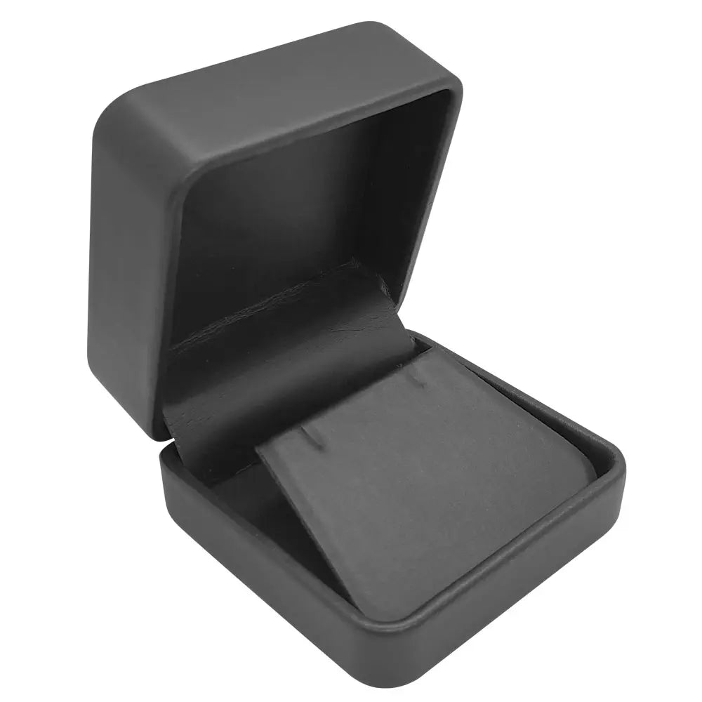 Black Rounded Corner Leatherette Pendant/Earring Box