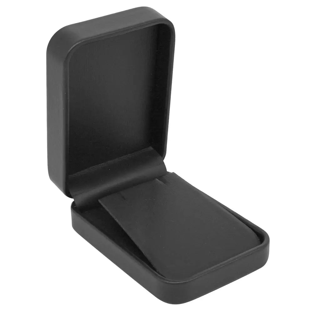 Large Black Rounded Corner Leatherette Pendant/Earring Box