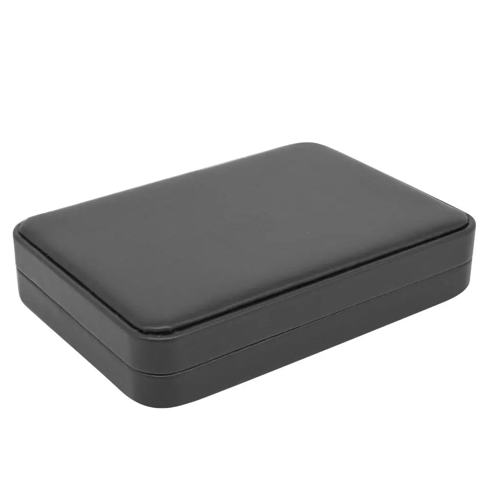 Black Rounded Corner Leatherette Large Necklace Box
