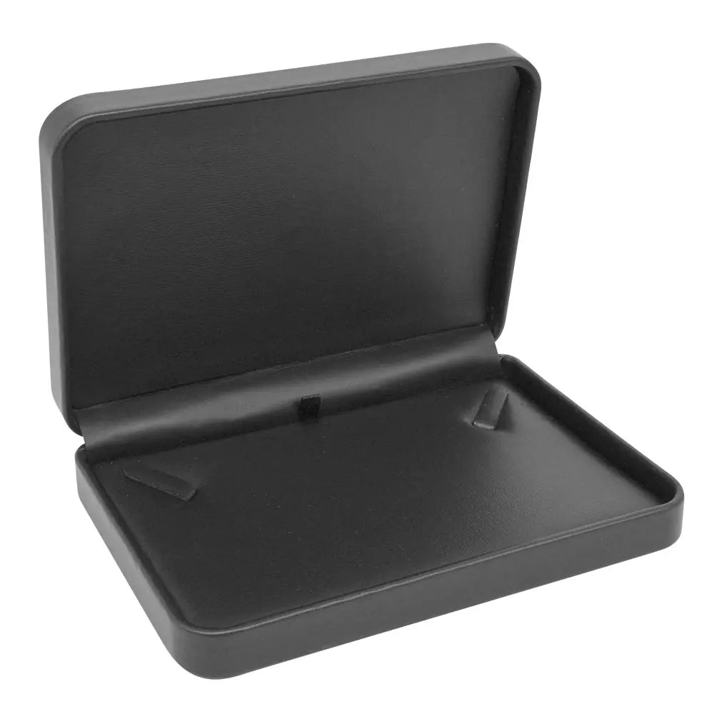 Black Rounded Corner Leatherette Large Necklace Box