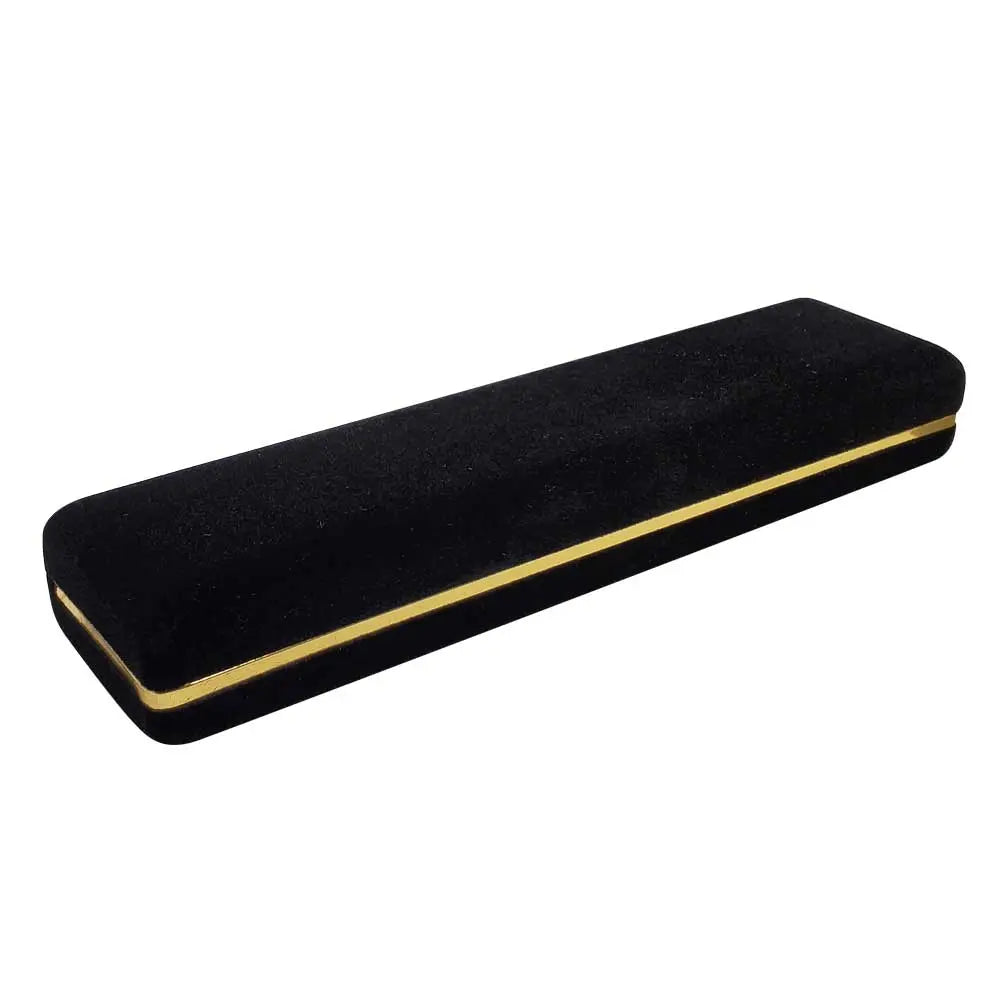 Black Velvet with Gold Trim Jewelry Bracelet or Watch Boxes