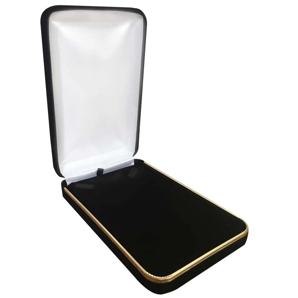 Black Velvet Jewelry Necklace or Chain Gift Packaging Boxes with Gold Trim