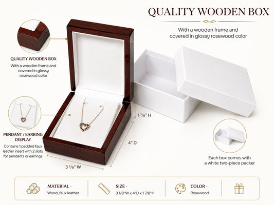 Red Rosewood Jewelry Pendant Packaging Boxes