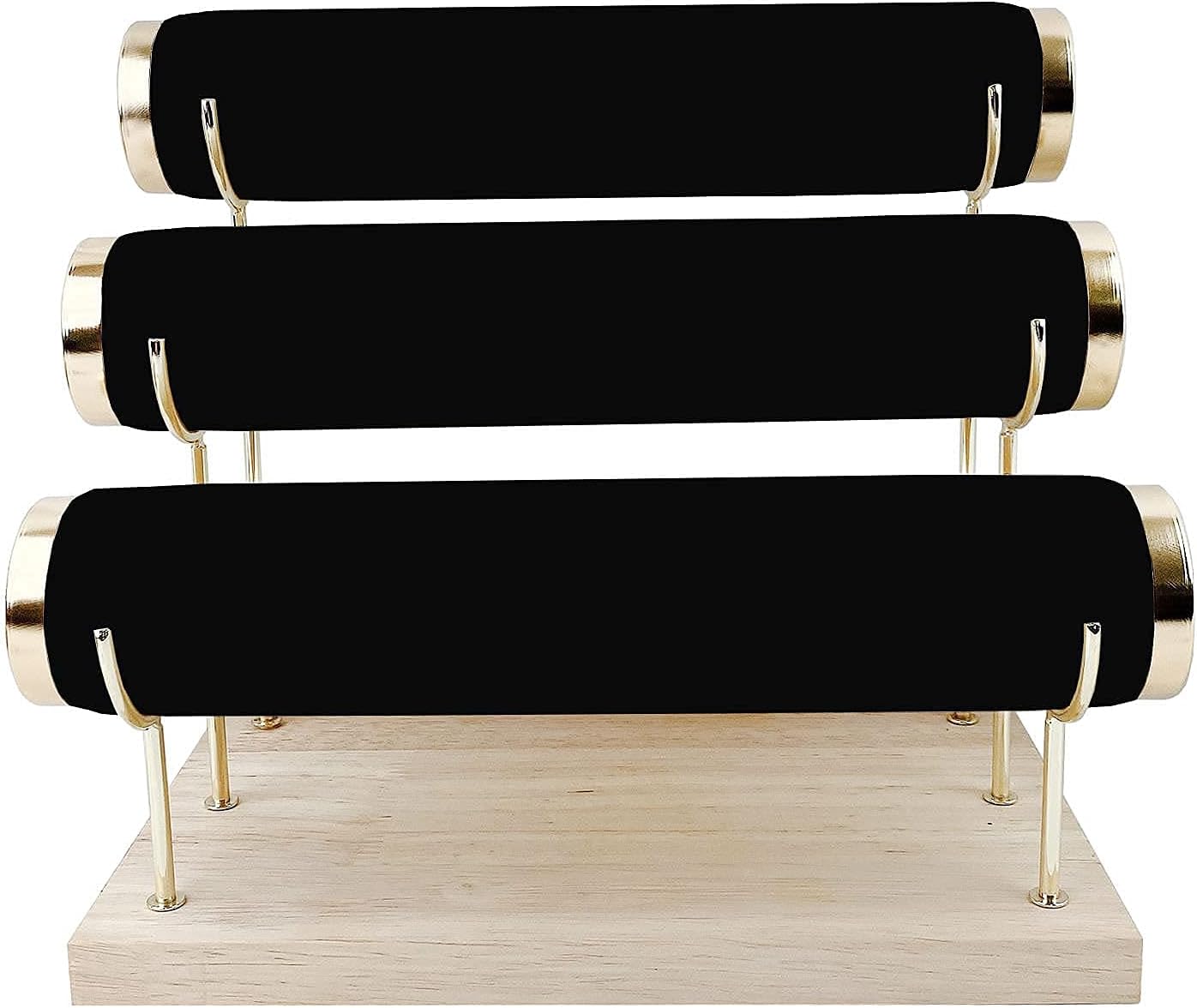 Luxury Detachable Three-Tier Jewelry Display Stand, Black