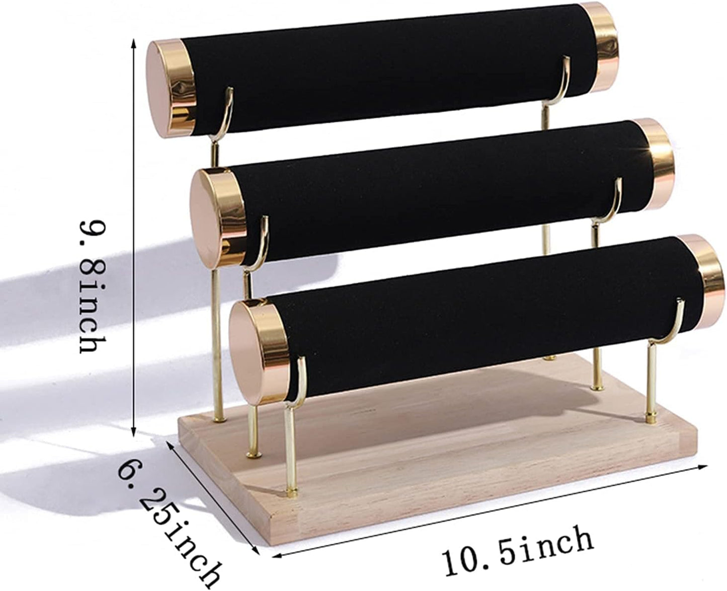 Luxury Detachable Three-Tier Jewelry Display Stand, Black