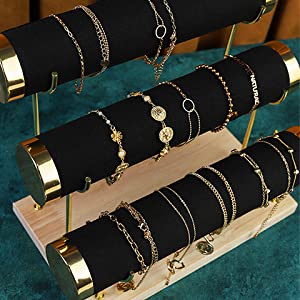 Luxury Detachable Three-Tier Jewelry Display Stand, Black