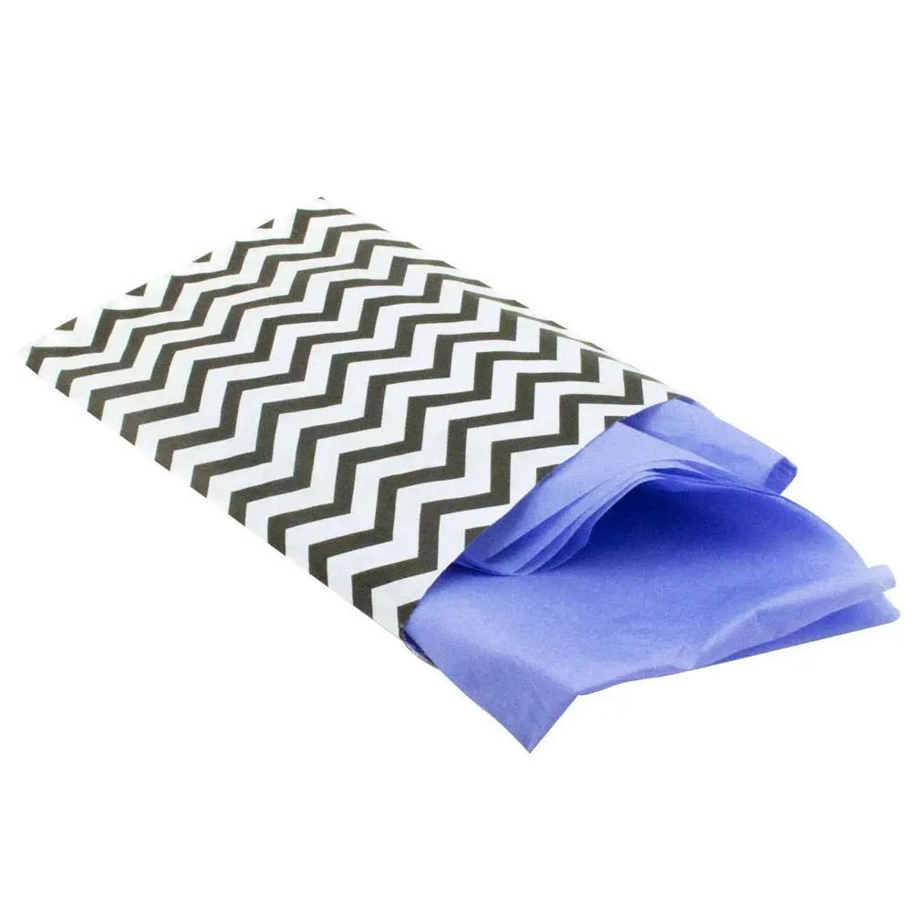 Black and White Chevron Gift Shopping Bags, 100 Per Pack, 8 1/2" x 11"