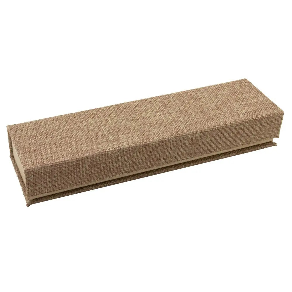 Brown Burlap and Faux Natural Wood Jewelry Bracelet or Watch Boxes